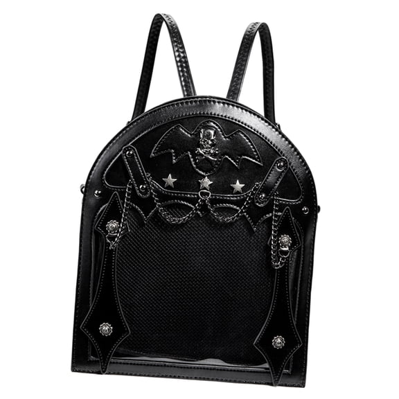 NEXAVKPR Itabag Gothic Punk Purses Itabag Crossbody Bag Pin Display Clear Shoulder Bags