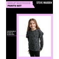 thumbnail image 3 of Steve Madden Girls' Sweatsuit Set - 2 Piece Puff Sleeve Crop Pullover Sweatshirt and Leggings - Leggings Set for Girls (2T-12), 3 of 8