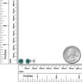 thumbnail image 3 of Gem Stone King 925 Sterling Silver Blue Round Moissanite Stud Earrings for Women Men (2.00 Cttw, Round 6.5MM), 3 of 3