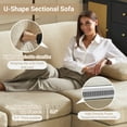 thumbnail image 5 of Ktaxon U-Shaped Sectional Sofa, 111"  Chenille Couch, 4 Seat Lounge Sleeper with Double Chaise for Living Room Light Brown, 5 of 9