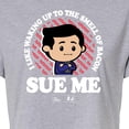 thumbnail image 3 of The Office - Bacon Sue Me - Juniors Cropped Cotton Blend T-Shirt, 3 of 5