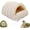 Beige, variant on Warm Cozy Pet Cave Bed, Soft Plush Semi Enclosed Tent, Winter Warm Nest, Fluffy Breathable Sleeping House, Cute Indoor Bed for Cats & Small Dogs