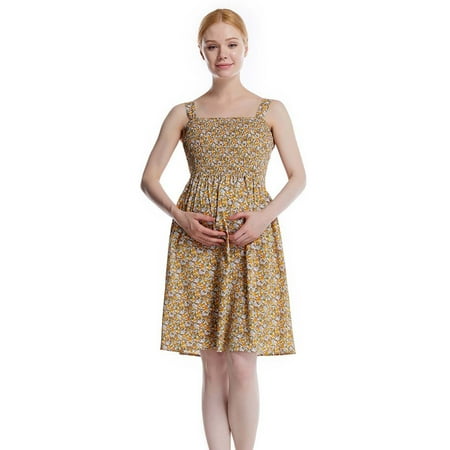 

Summer Savings Clearances Summer Women Pregnant Mother Playing Cable Small Floral Sling Midi Skirt Dress Maternity Skirt