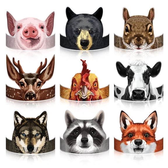 WIRESTER 27 Pcs Farm Forest Animals Party Hats , Birthday Party Hats, Party Favors For Kids, Toys for Kids Boys Girls
