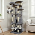 thumbnail image 4 of Jopath Cat Trees 78 In Dark Gray Cat Tree Tower Cat Condos With Wide Base Large Condo Sisal Scratching Post Big Hammock And Top Platform Many Landing Perch And Interactive Toy, 4 of 8