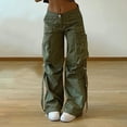 thumbnail image 2 of UYISJ Women's Cargo Pants Baggy Wide Leg Casual Trousers with Pockets Streetwear Pocket Loose Fit Trendy Long Pants, 2 of 9