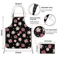 thumbnail image 3 of Pioneer Flower Floral Print Pattern Cotton Linen Apron with Pockets, Waterproof Adjustable, 33x27 Inch for Kitchen, Gardening, BBQ, Salon, 3 of 6