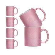 Craft Express Sublimation Printing Ceramic Mug - 11 oz, Gold Ombre Glitter, Pkg of 6
