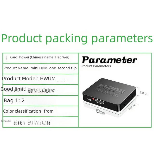 Distribuidor HDMI un minuto dos 4K mini HDMI una entrada dos salidas divisor de frecuencia video HD misma pantalla