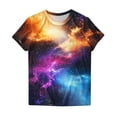 thumbnail image 6 of Ounisa Unisex Short Sleeve T Shirts Crew Neck Starry Sky Galaxy Print Casual Soft Loose Fit Spring Summer Daily Wear Fashion Tops S-5XL, 6 of 6