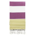 thumbnail image 1 of Swan Comfort 100% Cotton Pestemal Turkish Bath & Beach Towel, 39" x 70" - Purple - Yellow, 1 of 6