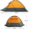thumbnail image 2 of Moon Lence 4-Person Camping Tent with Waterproof PU2000mm Lightweight Camping Tent for Outdoor Camping, Orange, 2 of 6