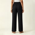 thumbnail image 5 of Thousandth Womens Pull On Wide Leg Pants Casual Crinkle Textured Loose Fit Lounge Trousers Trendy Beach Vacation Wear for Women, 5 of 7