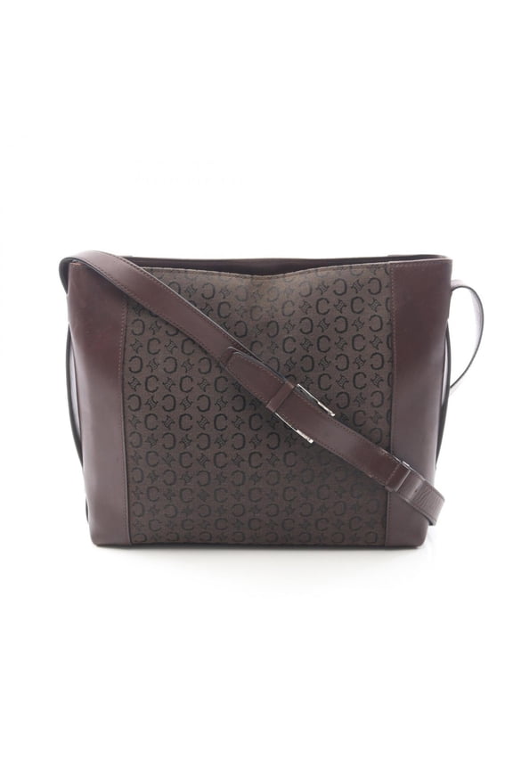 Pre-Owned Celine C Macadam Shoulder Bag/Handbag, Canvas and Leather, Women's, Brown