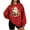 Wine, variant on Christmas Womens Crewneck Sweatshirt Oversized Santa Claus Plush Shirt Long Sleeve Pullover Loose Tops