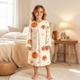 thumbnail image 2 of Pajamas for Girls Loose Halloween Graphic Print Crew Neck Long Sleeve Ruffle Nightgown Pjs for Girls Size 3-4 Y, 2 of 5
