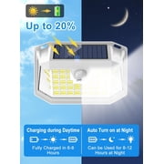 Solar Motion Lights Outdoor 6 Pack, 188 LED/3 Modes, Motion Sensor Outdoor Lights, IP65 Waterproof 270° Lighting, Solar Powered Security Flood for Outside Yard Garden Wall(White)