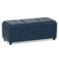 thumbnail image 2 of Avalon 42 inch Wide Contemporary Storage Ottoman in Denim Blue Vegan Leather, 2 of 16