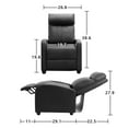 thumbnail image 2 of Vineego Adjustable Recliner Home Theater Seating with PU Leather Padded Backrest and Thick Seat Cushion ,Black, 2 of 2