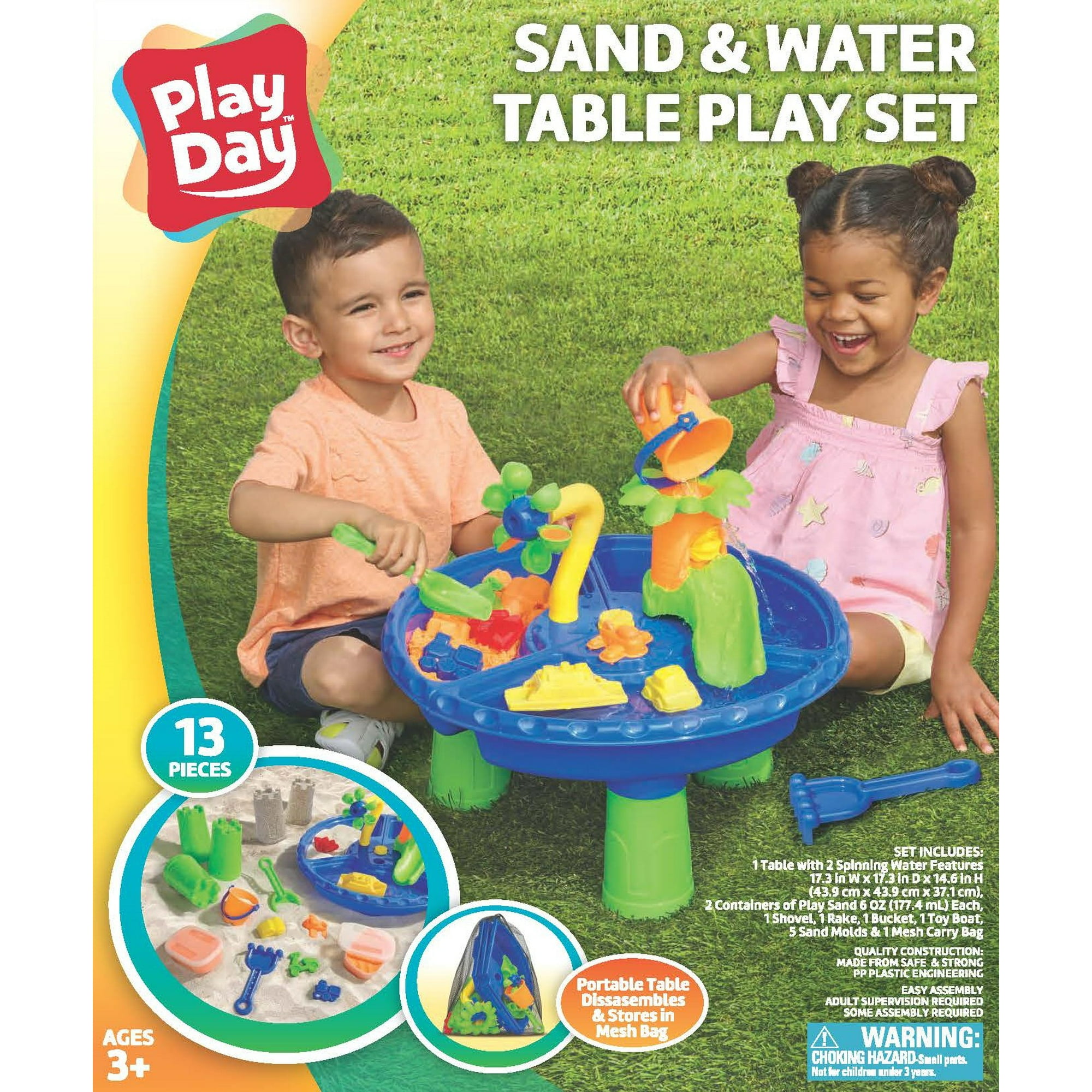 Play Day Sand and Water Table Play Set, Activity Table for Children, Ages 3+