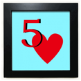 thumbnail image 1 of Love Heart 5 Poker Black Square Frame Picture Wall Tabletop, 1 of 3
