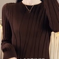 thumbnail image 4 of Ashirexll Sweaters for Women Trendy, Pullover Sweaters for Women, Women's Fashion Casual Round Neck Long Sleeve Pullover Solid Color Loose Knit Sweater Top, 4 of 5