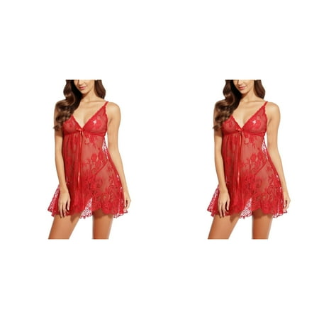 Wijhcboe 2 Pack Women Sparkly Lingerie for Women Sexy Underwear Sleepwear Nightdress Sexy Petite Lingerie Nightgown Lingerie Eyelash Lace Rhinestone Stockings for Women Lingerie Womens Valentine Top