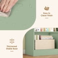 thumbnail image 6 of Homfa Triple Row 6-tier Bookshelf, 74 in Tall Bookshelf with 17 Open Display Shelves, Large Bookcase for Office Living Room, Green, 6 of 9