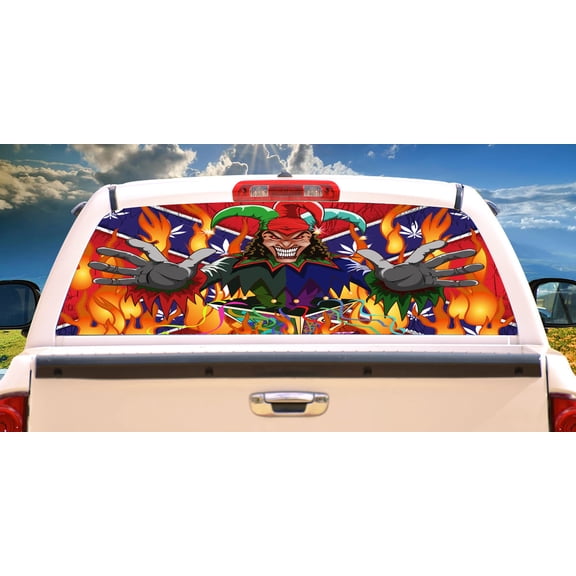 JESTER Rear Window Graphic back truck decal suv view thru vinyl