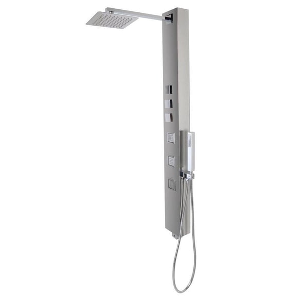 ANZZI Lann Series 59 in. Wall Mounted Shower Panel Tower in Polished Chrome