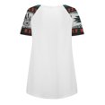 thumbnail image 4 of ICHUANYI Clearance Women Casual Retro Aztec Print Short Sleeve Ethnic V-Neck Zipper T-Shirts Tops(Light blue, S) ICHUANYI WER2023081015126, 4 of 7