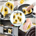thumbnail image 2 of SPXUBZ Kitchen Towels, Yellow Sunflower Flowers for Home Kitchen Decor Housewarming Gift Towel Set of 2, 2 of 5
