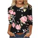 thumbnail image 1 of Blusas para Mujeres Casual 3/4 Manga Cuello Redondo Impreso Suelto, Top para Primavera Verano Diario Y Otoño, 1 of 5