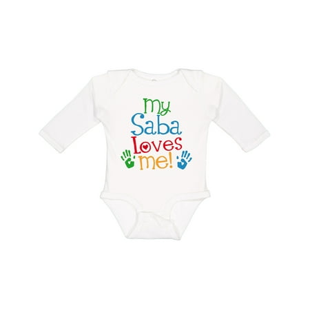 

Inktastic My Saba Loves Me Gift Outfit Gift Baby Boy or Baby Girl Long Sleeve Bodysuit