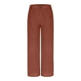 thumbnail image 4 of yueewhu Wide Leg Dress Pants Women's High Waisted Dressy Trousers (Brown, L), 4 of 5