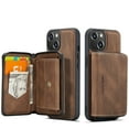 thumbnail image 2 of K-Lion Luxury Wallet Case for iPhone 14 Plus PU Leather Purse Case with Detachable Card Slots Zipper Pocket Kickstand Function Shockproof Case Brown,For iPhone 14 Plus, 2 of 7