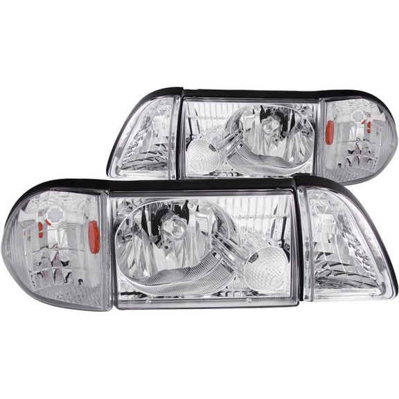 Headlight Set - Compatible with 1987 - 1993 Ford Mustang 1988 1989 1990 1991 1992