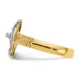 thumbnail image 4 of 14K Two-Tone Gold Ring Band Themed Polished & Diamond-Cut Mens Crucifix, Size 8, 4 of 5