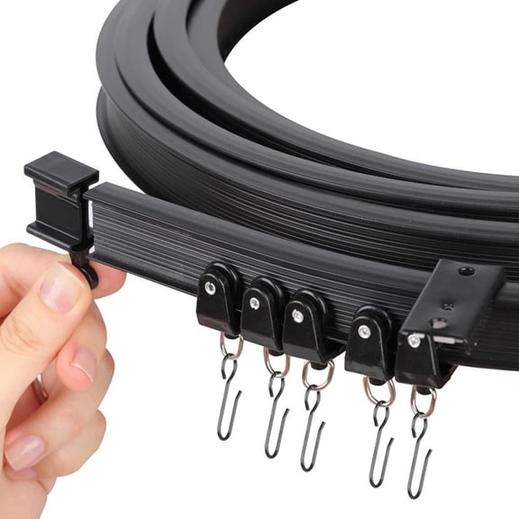 5meter black curtain track set hook pulley installation code accessories