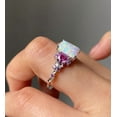 thumbnail image 2 of Opal & Pink Tourmaline Vintage Style Ring Sterling Silver Engagement Ring Gemstone ring Unique Women Bridal Promise Ring Gift., 2 of 2