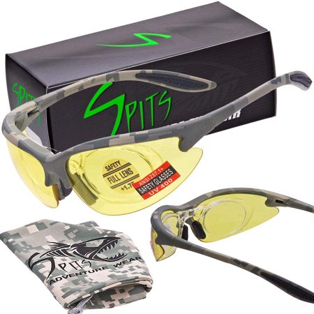 Spits Eyewear 1.50 Full Magnifying Shooting Safety Glasses MAGSHOT Pick Frame & Lens Color (Lens color: Yellow Anti-Fog, Frame color: Digital Camo)