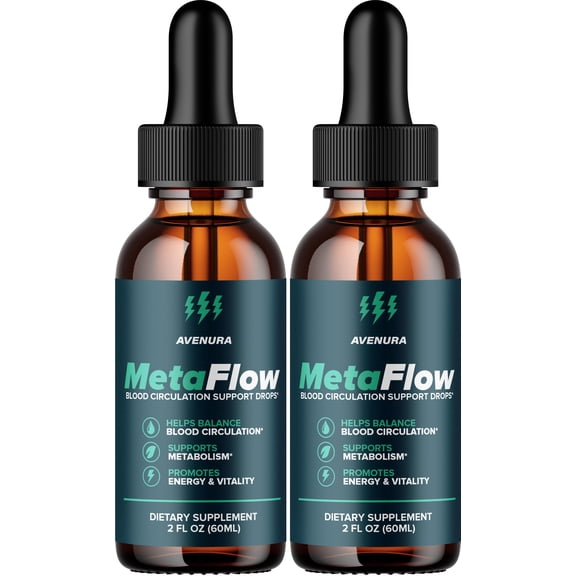 MetaFlow Liquid Drops – Meta Flow Drops Advanced Formula Natural Blend Healthy Organic Support, 2 Pack, 2 Month Supply