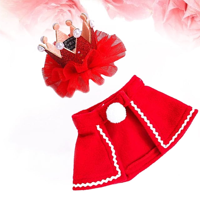 SHOWERORO Costume de Chat Coiffe pour Animal de Compagnie en Rouge avec Tissu Confortable 1Ensemble
