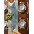 thumbnail image 4 of Table Runner Dresser Scarf 13 x 120 Inch Blue Yellow Abstract Mottled Modern Art Texture Table Runners Non-Slip Heat Kitchen Dining Table Decor for Indoor Outdoor Home Party Decoration, 4 of 7