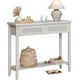 thumbnail image 1 of VASAGLE Mesa de Consola para Recibidor, Mesa de Sofá Delgada para Salón, Mesa de Entrada con 2 Cajones, Estante Abierto, Esquinas Redondeadas, Estilo Boho, Beige Roble LNT016Y57, 1 of 5