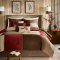 thumbnail image 2 of Madison Park Cal King Jackson Blocks 7-Piece Comforter Set, Red, 2 of 5
