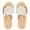 White, variant on Fdrone Women Dressy Flip Flops - Flat Open Toe Flower Shoes Non-Slip Sole with Lace Flower Woven Outsole Comfortable Beach Arch Support Soft Sole Footwear