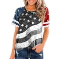 thumbnail image 1 of WZXFASHION Hauts pour Femmes Mode Manches 3/4 Col Rond Chemises Décontractées Tendance Blouses Imprimées Plissées devant T-Shirts Articles en Liquidation T-shirt à Manches Courtes pour Femmes, 1 of 5