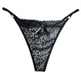 thumbnail image 3 of Lingerie for Women Sheer Mesh Panties for Women Lace Leopard Briefs Thongs Underwear for Confidence and Comfort Grey One Size, 3 of 4