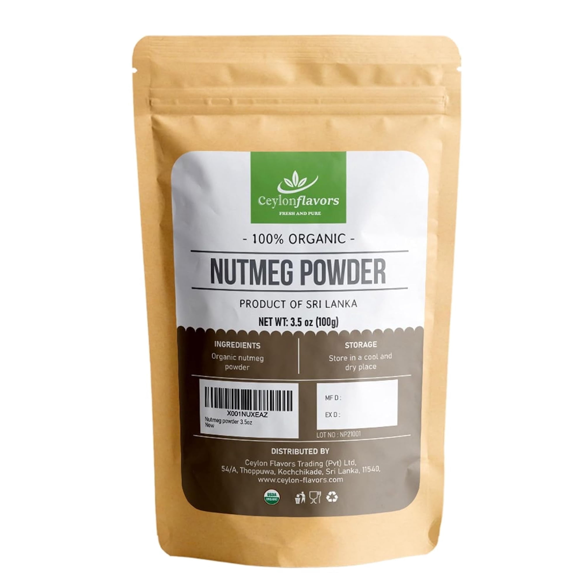 Organic Nutmeg Powder (3.5 oz), Premium Grade